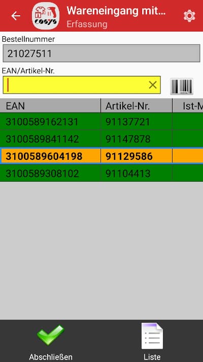 Entrepôt - réception des marchandises