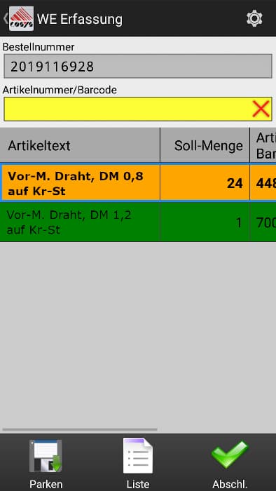 Entrepôt - réception des marchandises