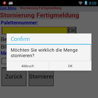Fertigungsauftrag Annulation de la notification d´achèvement