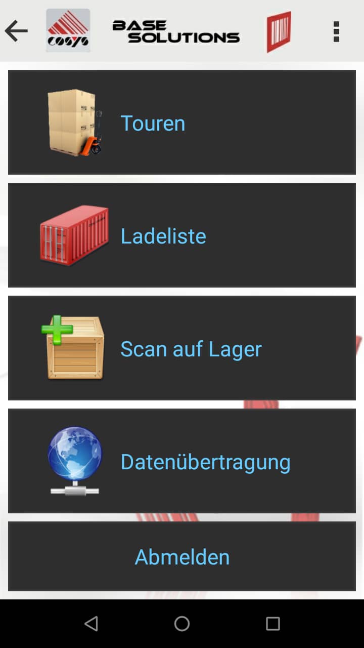 Tours - Menu principal