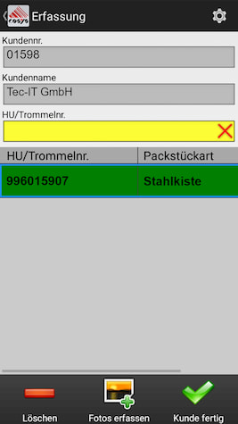 Numérisation de livraison inversée / collecte des clients