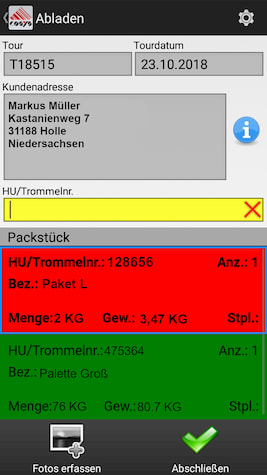 Numérisation de livraison inversée / collecte des clients