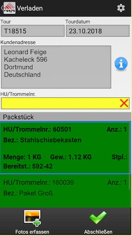 Numérisation de livraison inversée / collecte des clients