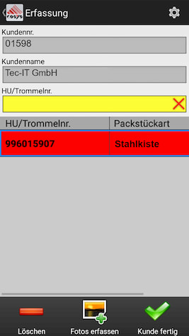 Numérisation de livraison inversée / collecte des clients