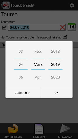 Tournées Scannage de livraison Saisie mobile des données