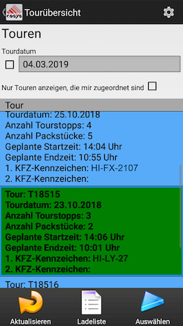 Tournées Scannage de livraison Saisie mobile des données