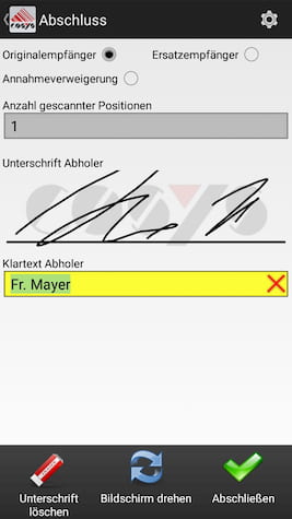 Livraison Scannage de livraison Saisie mobile des données