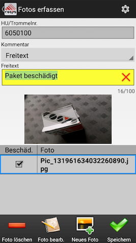 Livraison Scannage de livraison Saisie mobile des données