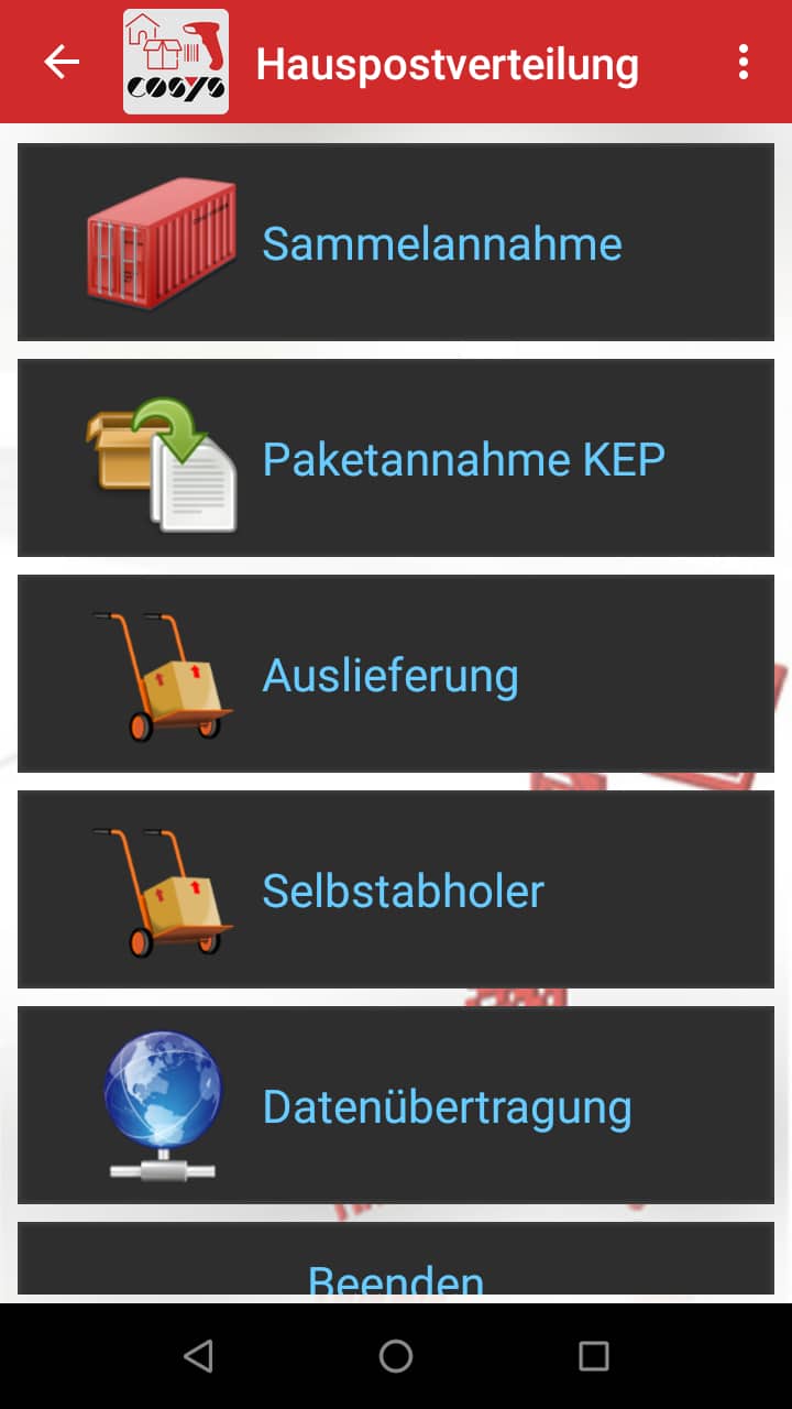 Wareneingang Artikelübersicht Android Software von COSYS