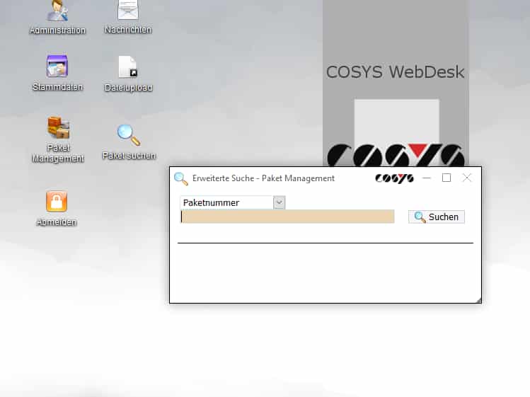 Paketshop COSYS WebDesk Paketshop COSYS WebDesk