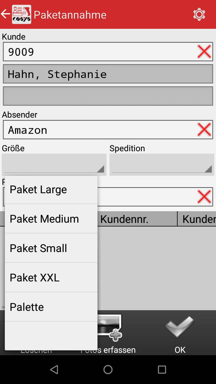 Réception des colis Paketshop Software