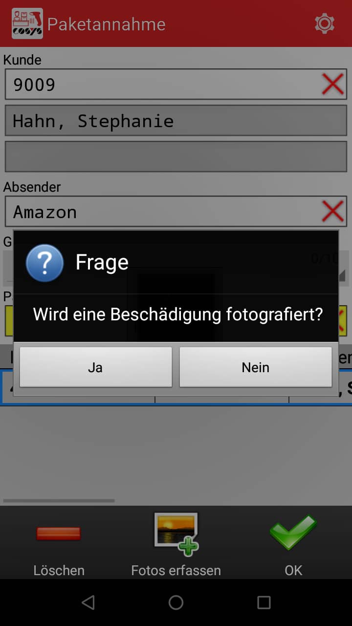 Réception des colis Paketshop Software