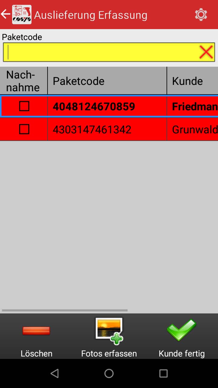Transport im Paket Management Softwaremodule