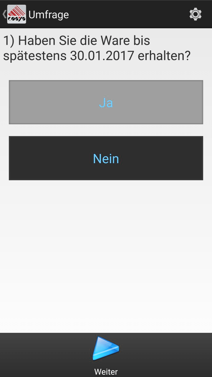 Préparation de commandes Terminer le logiciel Android de COSYS