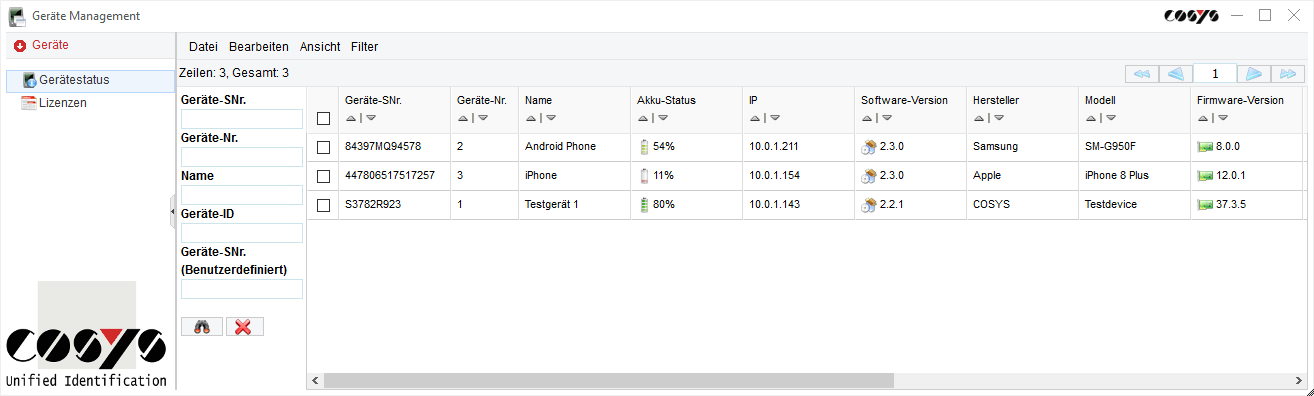 Gestion des appareils
