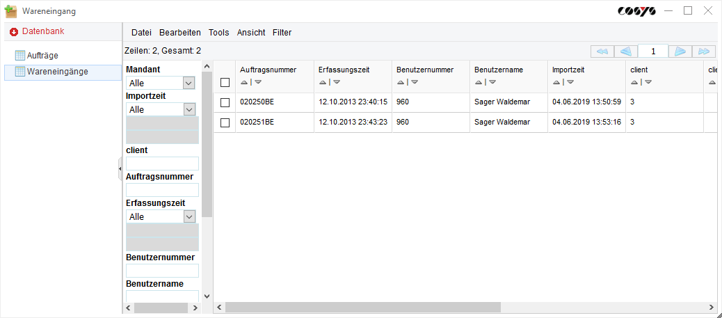 Entrées de marchandises