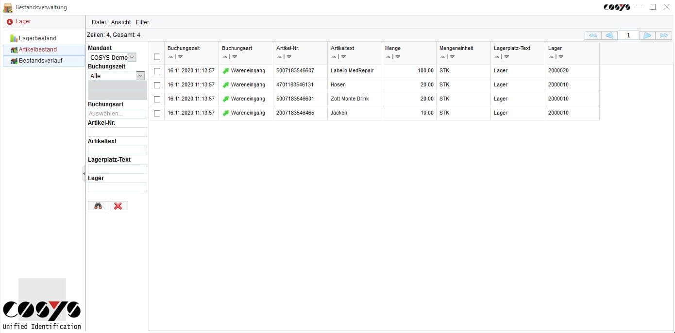 COSYS WebDesk - Entreposage